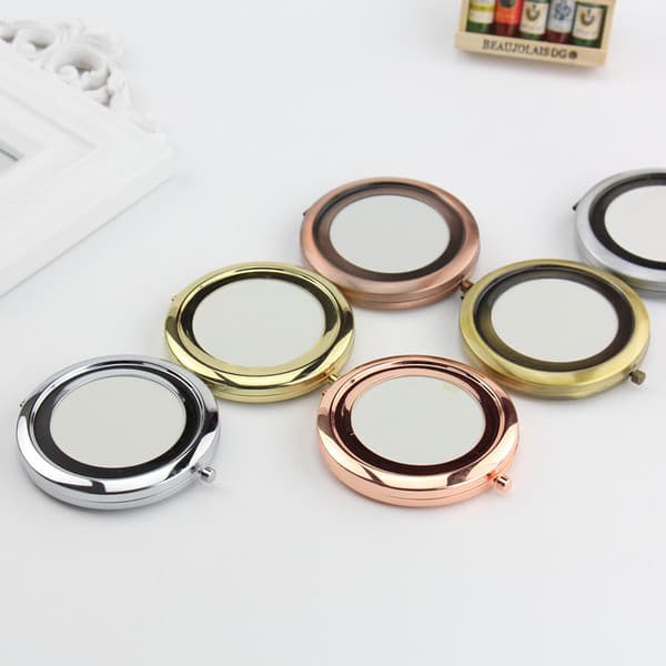 Makeup mirror DIY gift rounded foldable double magnifying mirror Metal