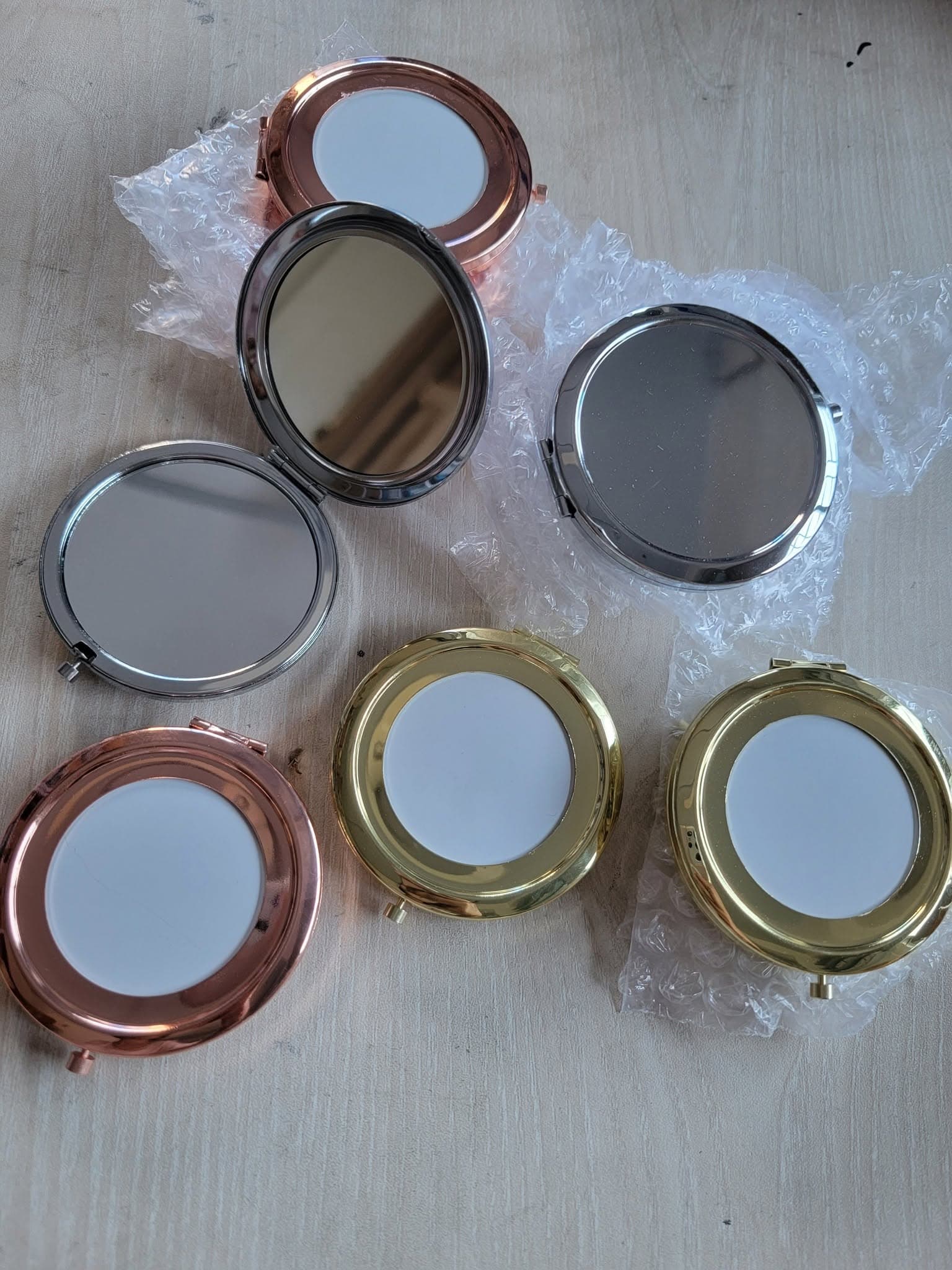 Makeup mirror DIY gift rounded foldable double magnifying mirror Metal