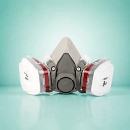 Gas mask half face respirator with anti-fog goggles & dust protection